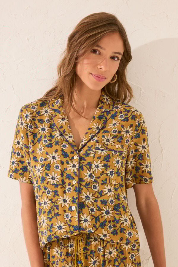 Womensecret Pijama camisera con estampado floral estampado