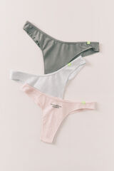 HI&BYE Paquete de 3 panties brasile&ntilde;os de algod&oacute;n azul, blanco y verde blanco