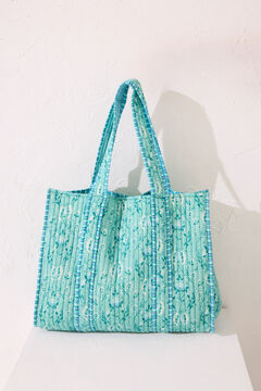 Womensecret Bolsa guateada print flores y rayas estampado