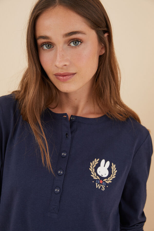Womensecret Pijama 100% algodón Miffy cuadros azul
