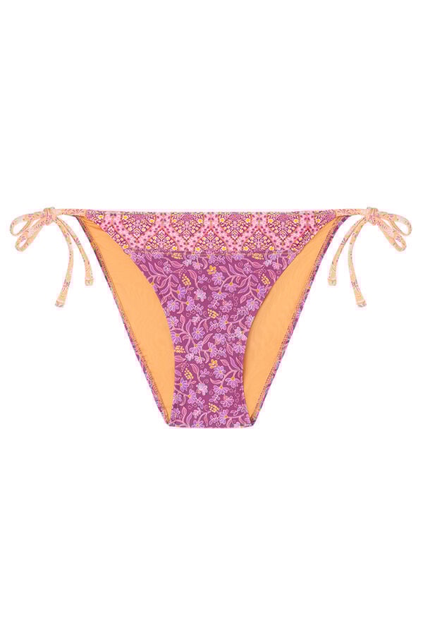 Womensecret Panty de bikini clásica con estampado floral rosa rosa