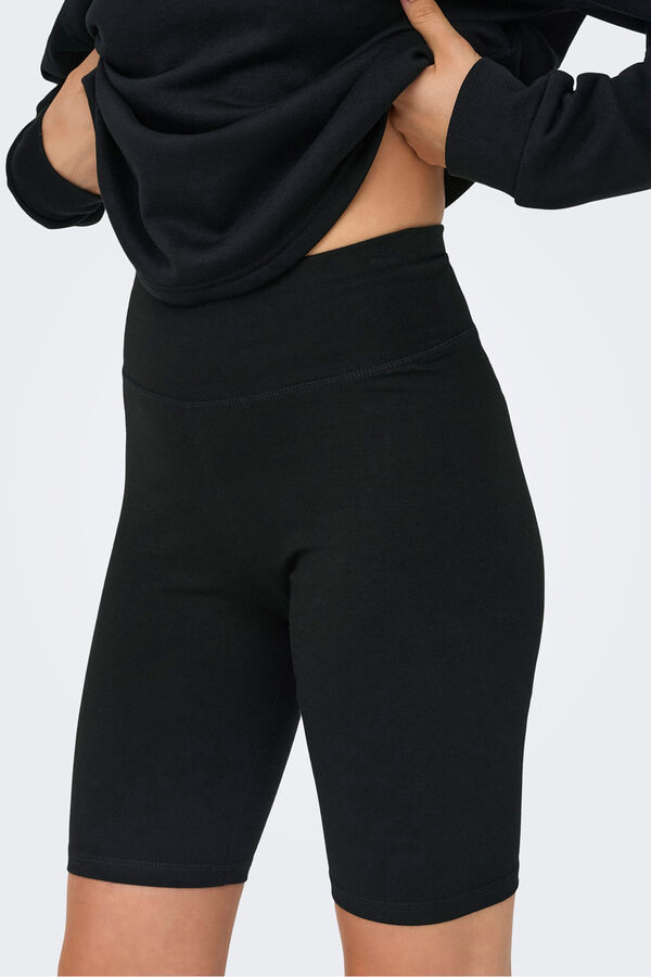 Only Play Pantal&oacute;n legging de algod&oacute;n motera negro