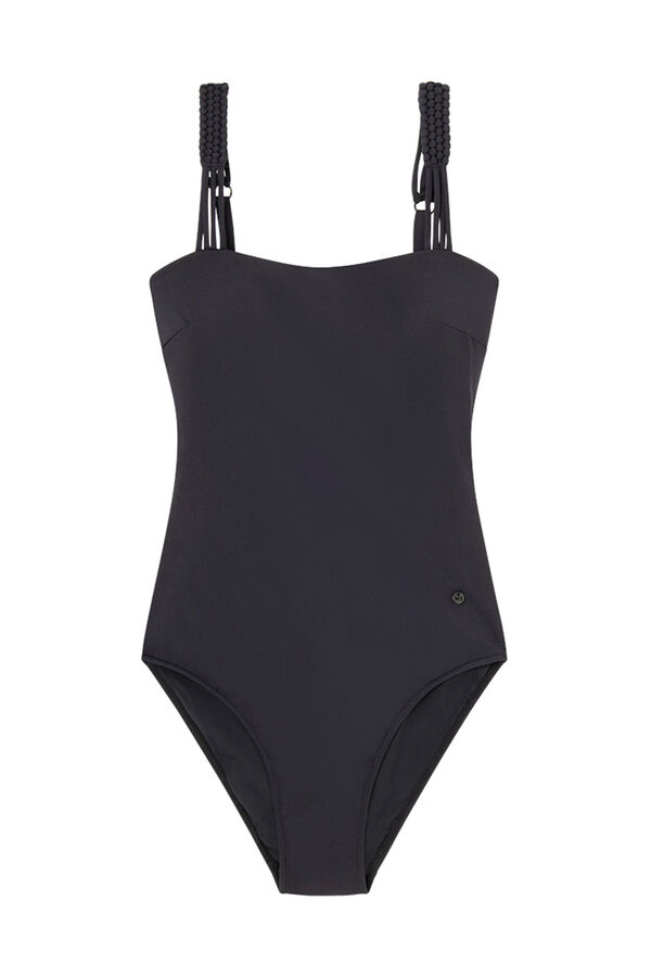 Womensecret Traje de baño moldeador tirantes macramé negro negro