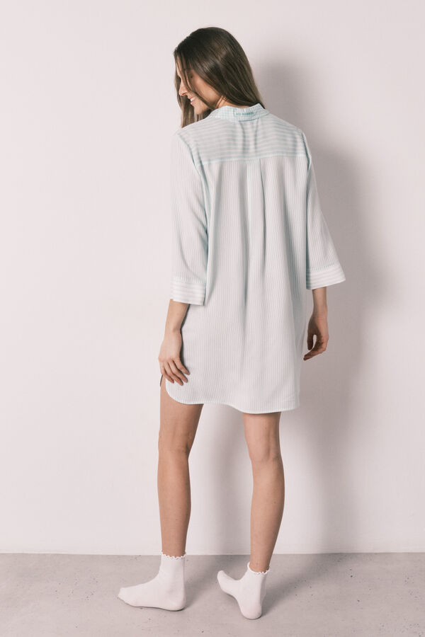 Women'secret Playera de dormir de rayas y cuadros Vichy verde verde