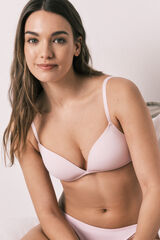 Women'secret Brasier triangular con relleno de encaje rosa CHARMING fucsia