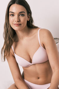 Women'secret Brasier triangular con relleno de encaje rosa CHARMING