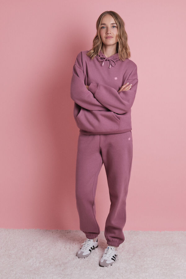 HI&BYE Pantal&oacute;n jogger de felpa rosa claro rosa