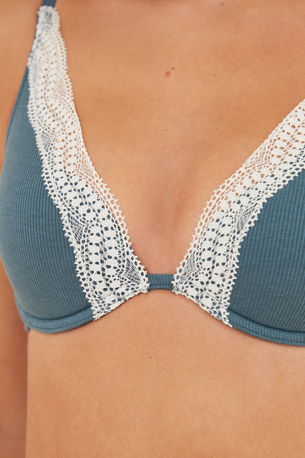 Womensecret INTUITIVE Brasier halter varilla y relleno algodón verde verde