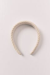 Women'secret Diadema de rafia natural caf&eacute;