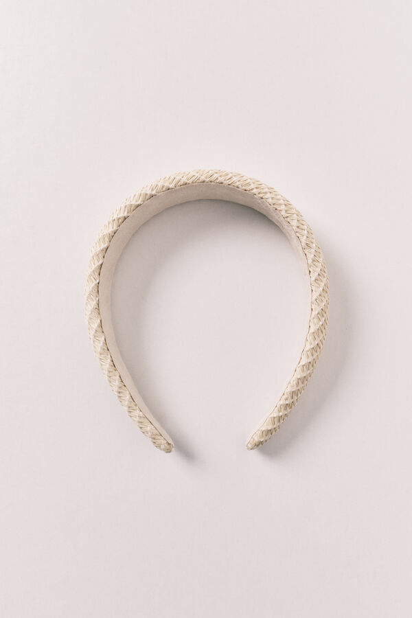 Women'secret Diadema de rafia natural caf&eacute;
