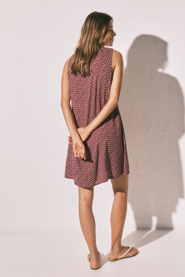Women'secret Vestido corto estampado p&uacute;rpura