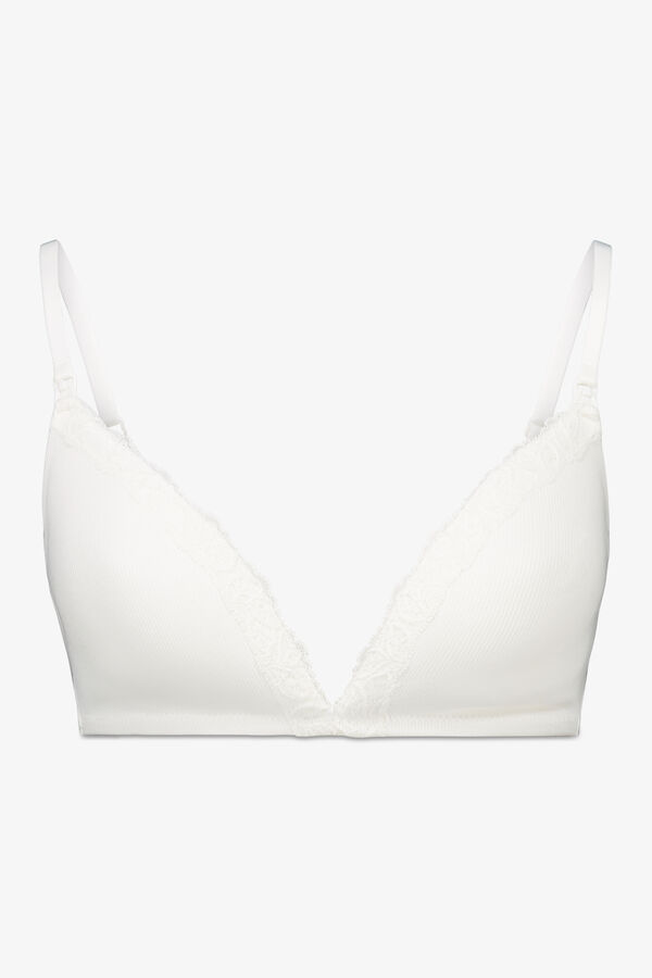 Women'secret Brasier de premamá de canalé blanco CHARMING marfil