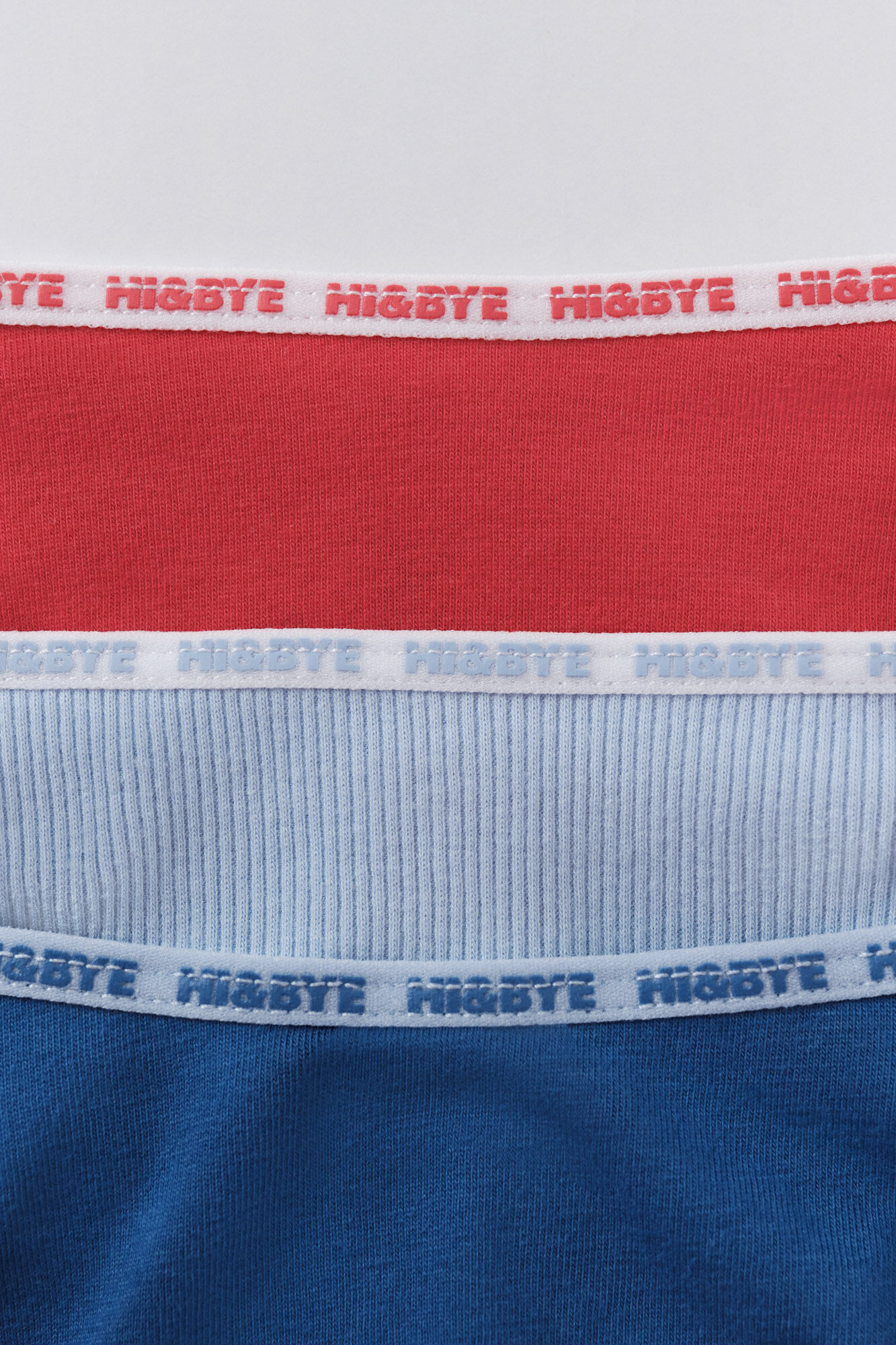 HI&BYE Pack de 3 tangas , rojo, azul, azul