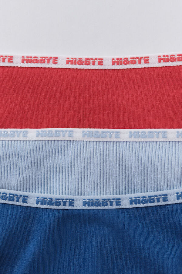 HI&BYE Pack de 3 tangas , rojo, azul, azul blanco