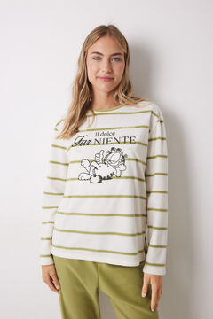 Womensecret Pijama larga de forro polar de Garfield marfil