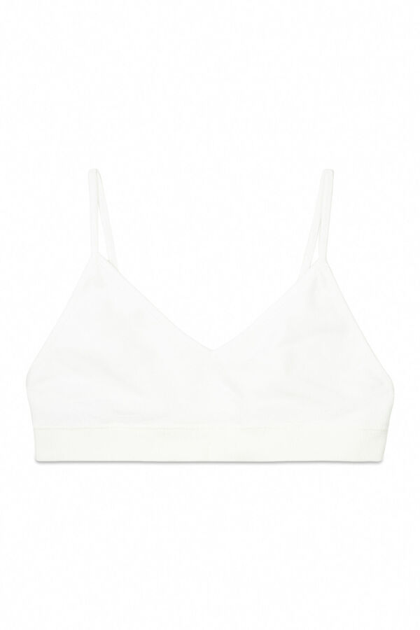 Womensecret Sujetador top relleno marfil copas extraíbles marfil