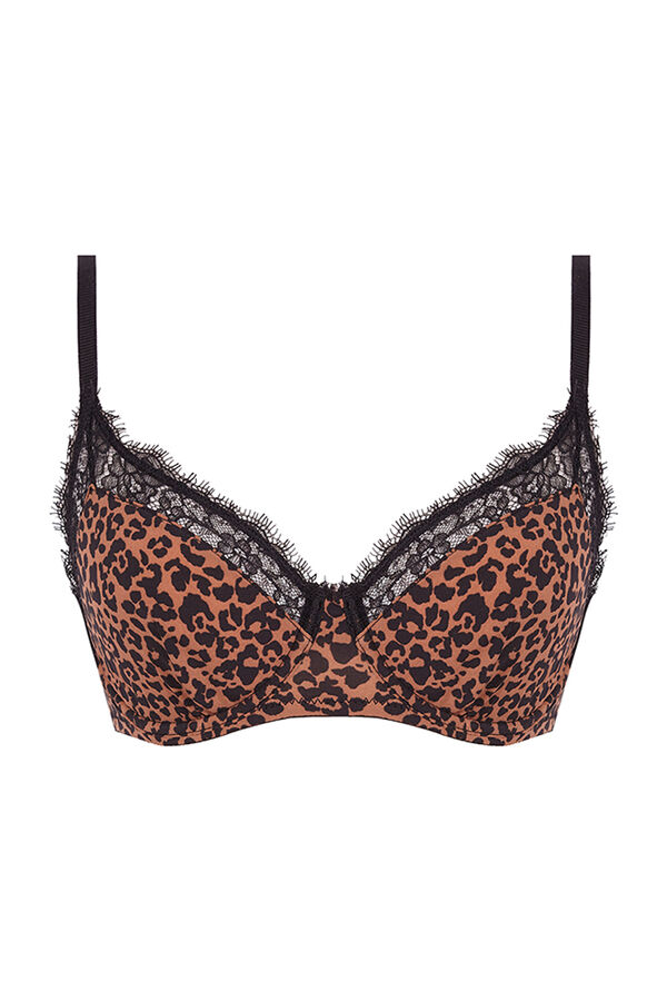 Womensecret Brasier PRETTY clásico microfibra leopardo amarillo