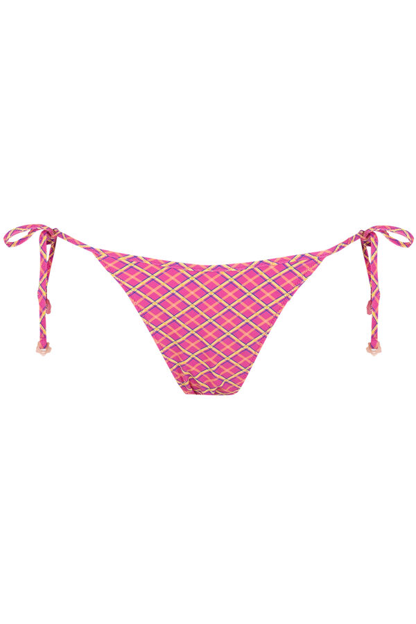 Women'secret Panty de bikini efecto U a cuadros rosa rosa