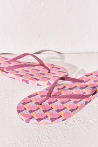 Women'secret Chanclas de dedo con estampado geom&eacute;trico rosa