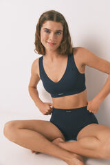 Womensecret Pantalón azul oscuro azul