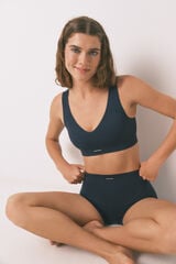 Womensecret Pantalón azul oscuro azul