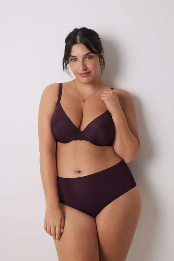 Womensecret Brasier GORGEOUS push up microfibra granate púrpura