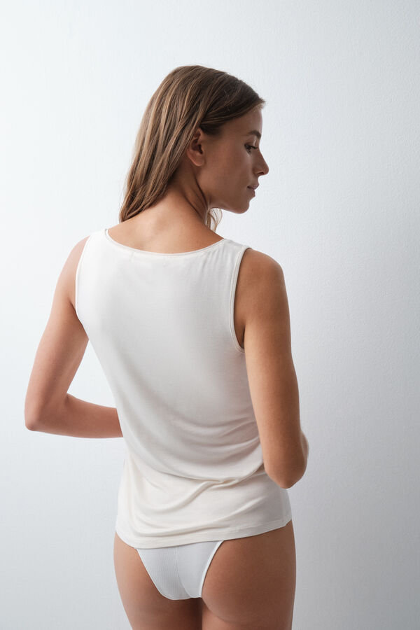 Women'secret Playera interior de viscosa blanco blanco
