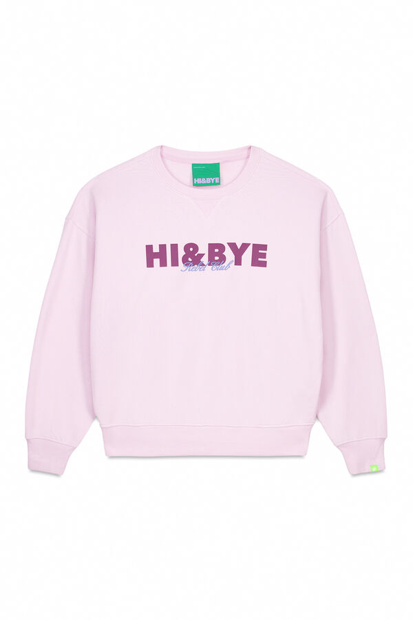 HI&BYE Sudadera de felpa rosa liso rosa