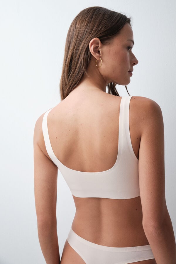 Women'secret Brasier top foam microfibra acanalado nude naranja