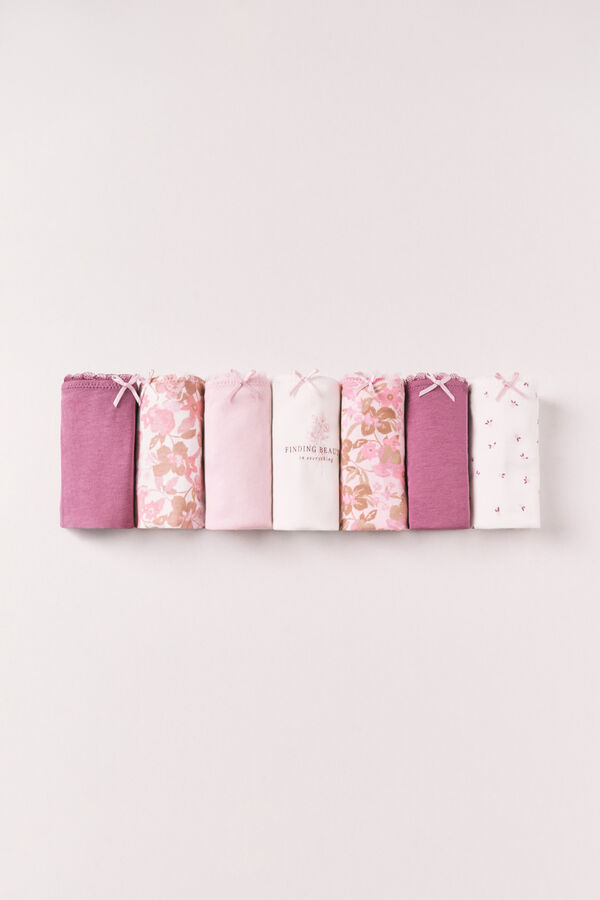 Women'secret Pack 7 panties brasile&ntilde;os de algod&oacute;n estampado multicolor estampado