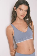 Women'secret Top LOVELY triangular sin costuras azul azul
