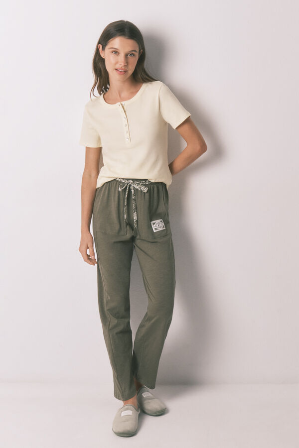 Women'secret Playera manga corta de algod&oacute;n amarilla amarillo