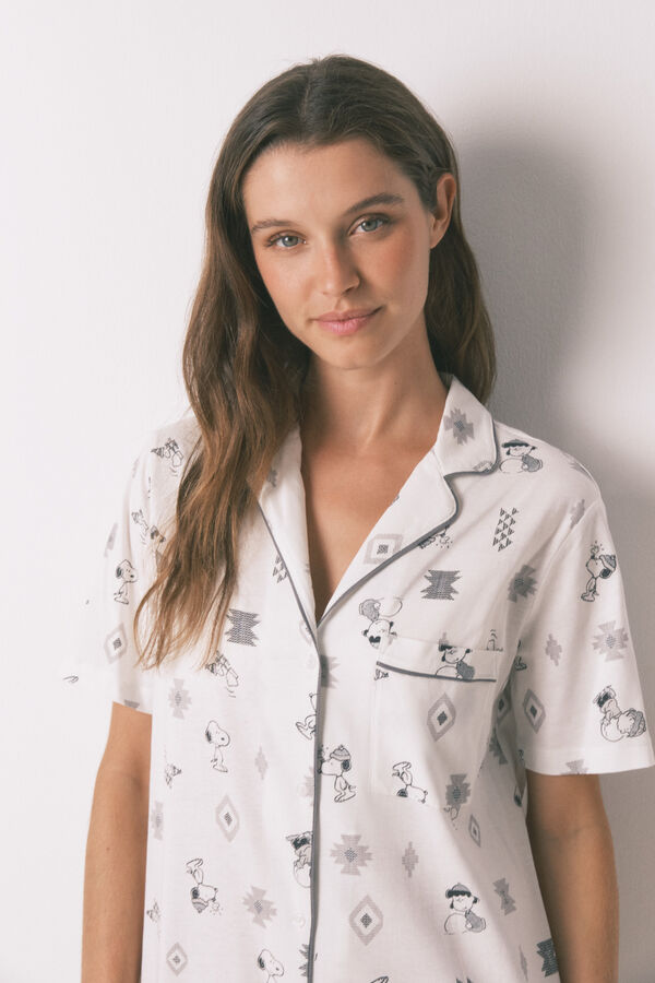 Women'secret Camisón de Snoopy 100% algodón blanco