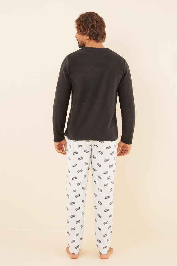Womensecret Pijama larga polar hombre Star Wars negro