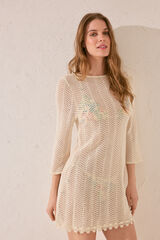 Womensecret Vestido corto short de crochet  marfil