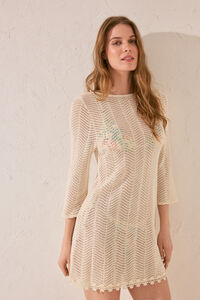 Womensecret Vestido corto short de crochet  marfil