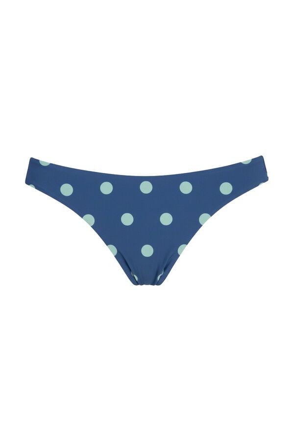 Women'secret Panty de bikini cl&aacute;sica estampado de puntos azul estampado