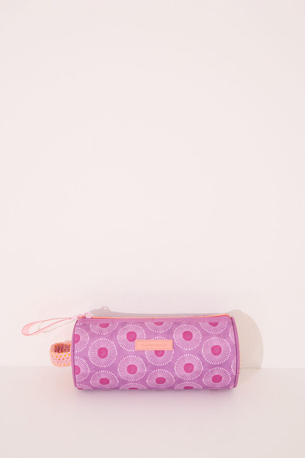 Womensecret Neceser pequeño de rafia rosa estampado