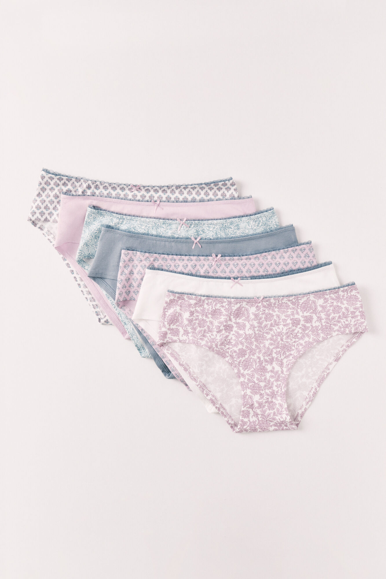 Women'secret Pack de 7 panties culotte con estampados surtidos de algod&oacute;n
