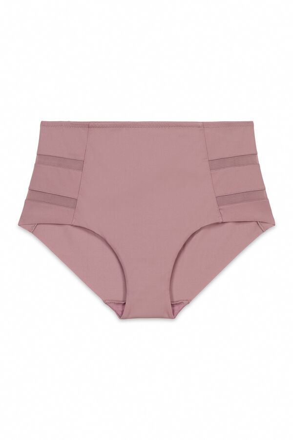 Women'secret Panty alta clásica de microfibra rosa rosa