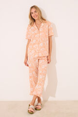 Womensecret Pijama camisera Capri de algodón naranja naranja