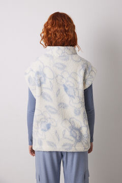 Womensecret Chaleco short de borrego con flores blanco