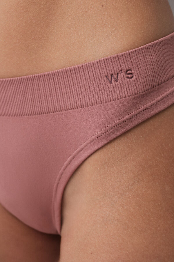 Women'secret Tanga de microfibra rosa rosa