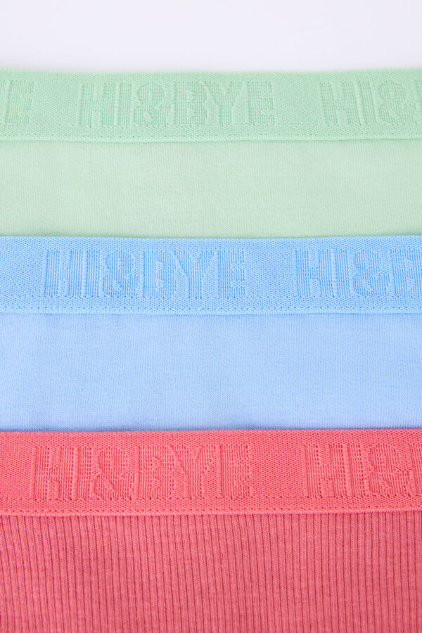 Womensecret Pack 3 bragas brasileñas azul, rosa, verde blanco