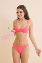 Womensecret Top de bikini con escote en PICO color coral naranja