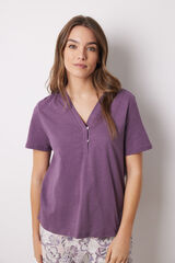 Womensecret Playera de manga corta 100% de algodón morado morado/lila