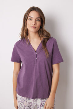 Womensecret Playera de manga corta 100% de algodón morado morado/lila
