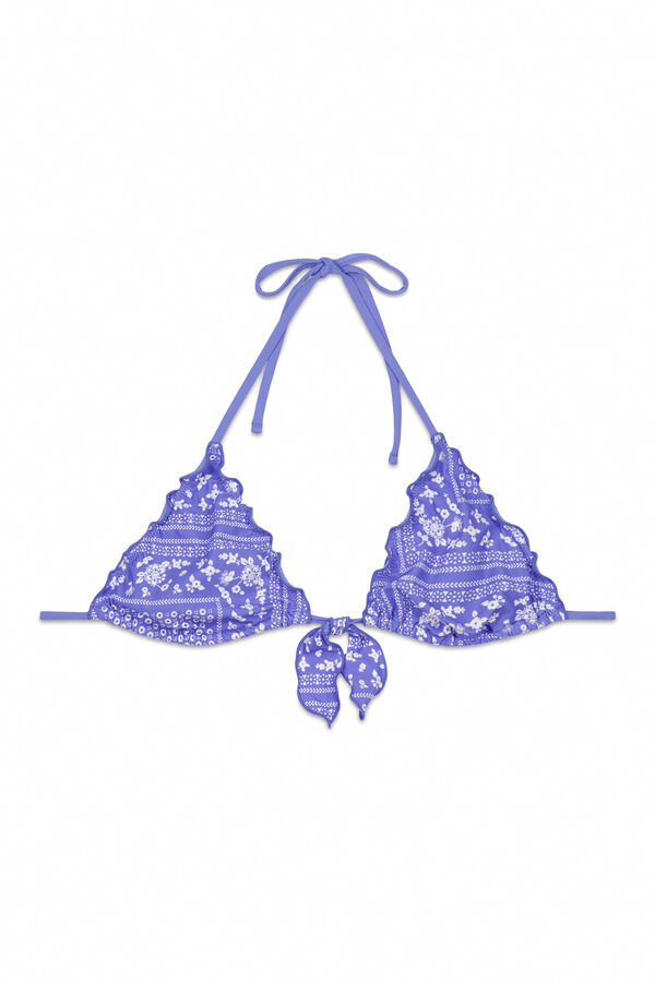 Women'secret Top de bikini triangular de cortina estampado de pa&ntilde;uelo estampado