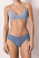 Women'secret Panty ancho brasile&ntilde;o con frunce azul azul