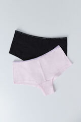 HI&BYE Pack de 2 panties bóxer negros y rosas negro